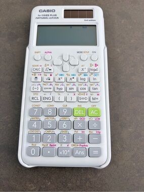Casio White Scientific Calculator Back Cover with Reference Guide